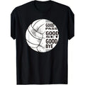 Women's Natural Cotton Volleyball Graphic Short-Sleeve Round Neck T-Shirt - Casual Top for Sports, Leisure, Shortsleeve, Tshirt