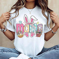 Easter Bunny Mama T-Shirt White Easter Bunny Ears Basket And Paw Prints Mom Design For Spring Celebration