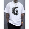 Women's Casual Astronaut Graphic T-Shirt, Soft Natural Cotton Short Sleeve Crewneck Top for Summer Sports & Daily Wear