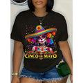 100% Cotton Cinco Of Mayo Mexican Fiesta 5 Of Mayo Girls Women T-Shirt