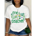 Men's St. Patrick's Day Round Neck Short-Sleeve T-Shirt - Lucky Irish Rainbow Print, Clover Green Casual Streetwear Top, Festive Gift for Teachers, shortsleeve tshirt