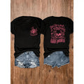 Plus Size Casual Skull Print Crew Neck T Shirt Crafted from Smooth Polyester with Medium Stretch for a Comfortable Fit Ready for Machine Washing