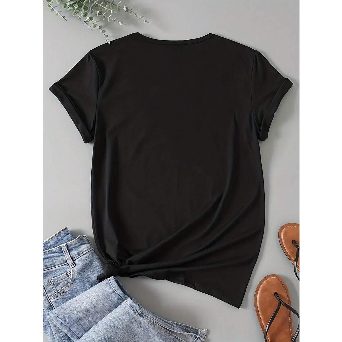 "I Am A Strong Woman" Bold Pink White Text 1 Pcs Women's Plus Size T-Shirt Funny Oversized Graphic Short Sleeve Tee Novelty 100% Polyester 220g Shirt Casual Crew Neck Top