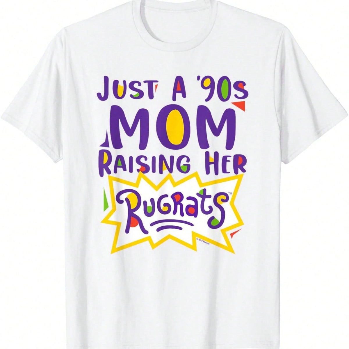 Just A 90s Mom Raising Her Rugrats Women's Cotton Tshirt, Premium Cotton Quality Print, Durable And Longlasting, Casual Fashion