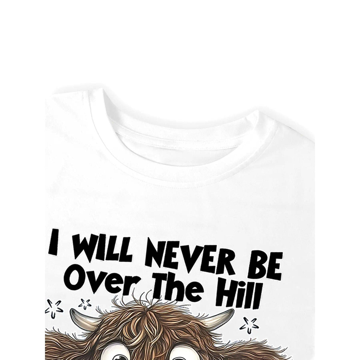 Women's Highland Cow Print Round Neck Tee, Fashion Casual Crew Neck T-Shirt for Daily Holiday Vacation Outdoor Wear, Ladies Clothes for Summer, Casual Fashionable Top