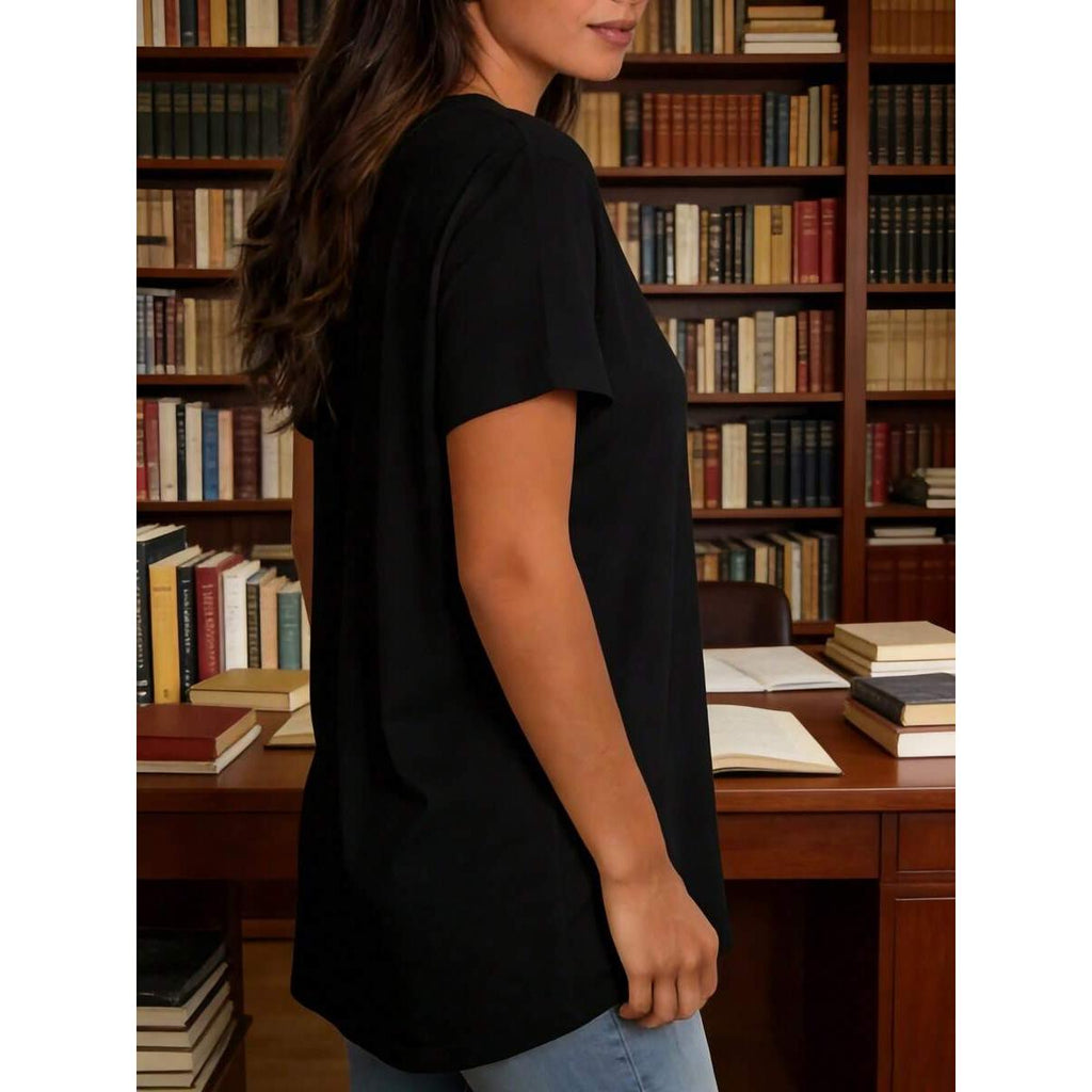 Women's Jesus Graphic Cotton T-Shirt, "Dear Person Behind Me" Religious Print Short Sleeve Tee, Love Like Jesus John 15:12 Christian Quote Top, Casual Loose Fit Round Neck Shirt