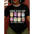 Women's Cotton Round Neck Casual T-Shirt - "Jesus Is My Jam And I’m Here To Spread It" Religious Top, Christian Inspirational Gift, Church Wear with Faith, Prayer, Eternal Love, Grace, Hope, Believe Messaging, White