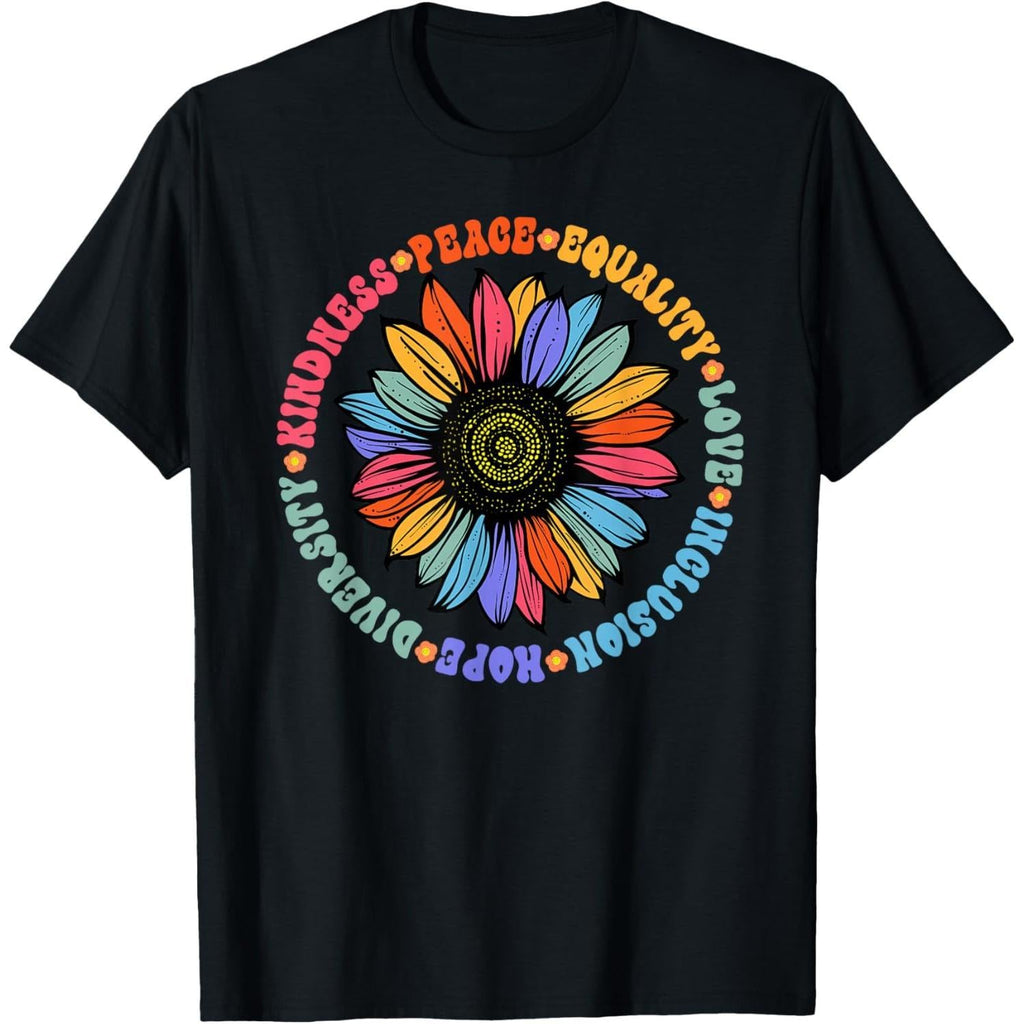 “Kindness Peace Love” T-Shirt | Equality Diversity Human Rights Graphic Tee, 100% Cotton Casual Top
